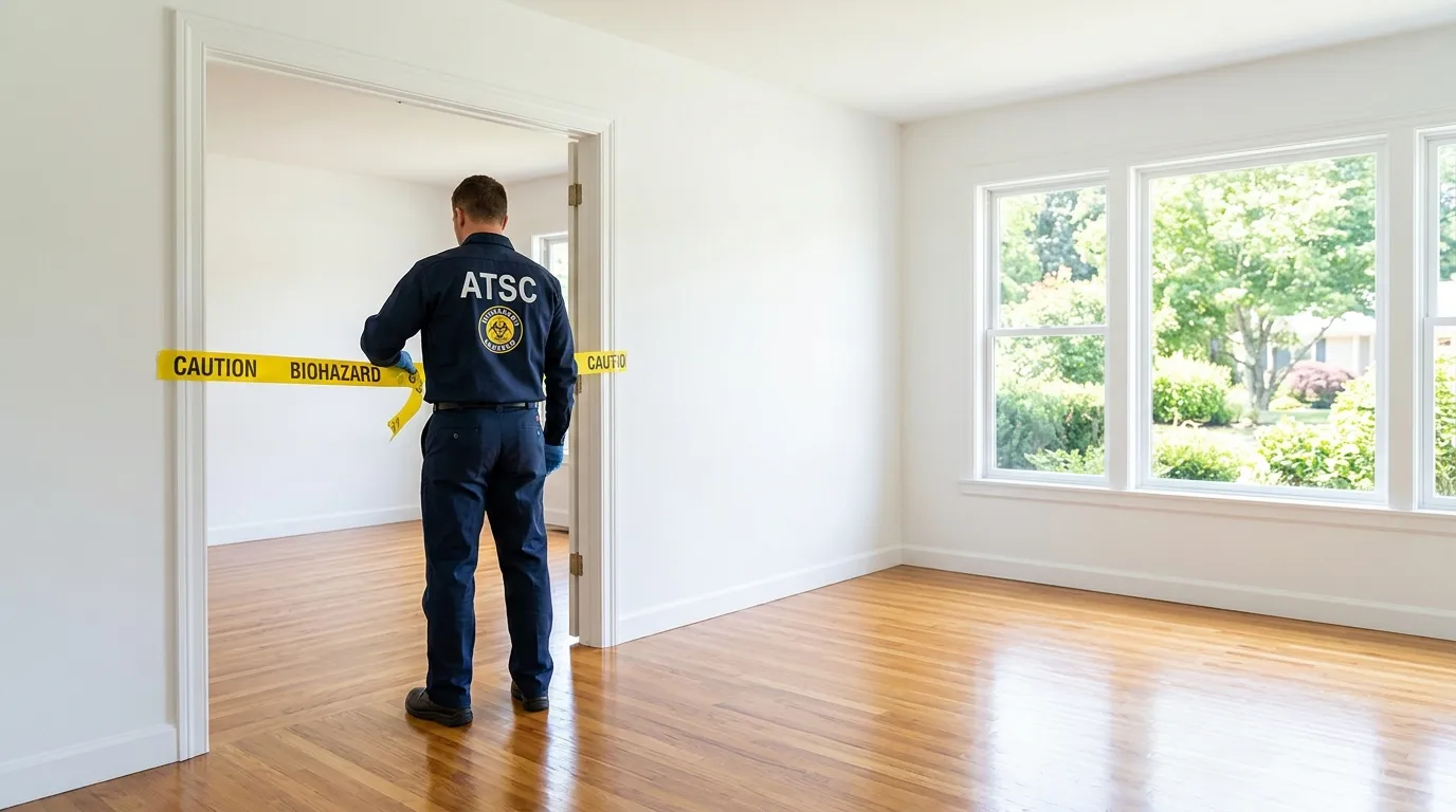 Certified biohazard cleanup crew performing Decomposition Cleanup in River Vale